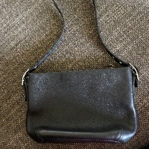 Coach black leather mini bag